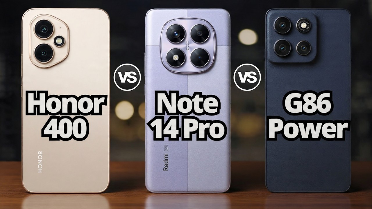Honor 400 Vs Redmi Note 14 Pro 5G Vs Moto G86 Power