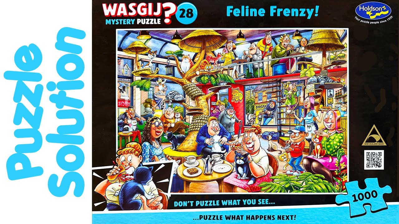 Wasgij Jigsaw Puzzle Solution - Mystery 28 Feline Frenzy!