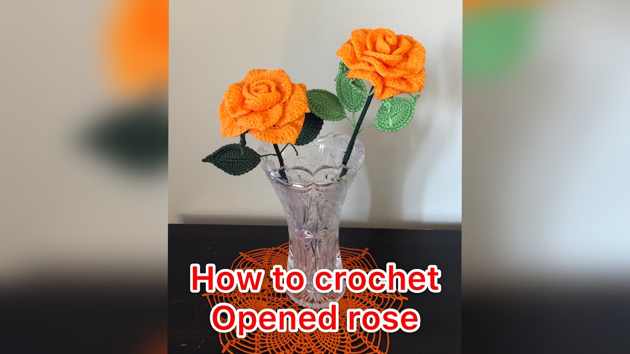 Crochet rose.How to crochet a small open rose.     Video #1Роза крючком