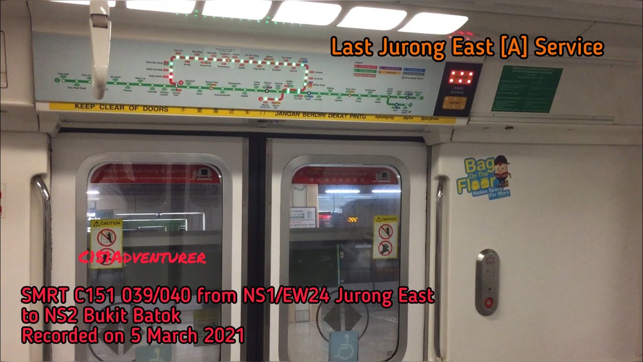 [Last Jurong East A Service] SMRT C151 039/040 Ride from NS1/EW24 Jurong East to NS2 Bukit Batok