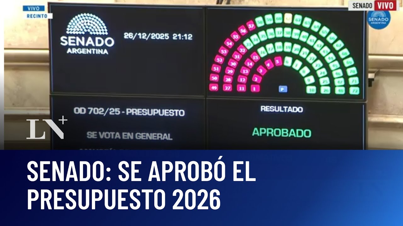 Senado: se aprob&oacute; el presupuesto 2026 y pasa a votarse en particular