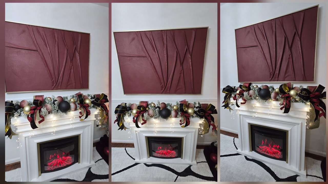 Luxury Holiday Mantel Decoration Ideas | Cozy Christmas Fireplace Makeover 🔥/Fairy Lights 