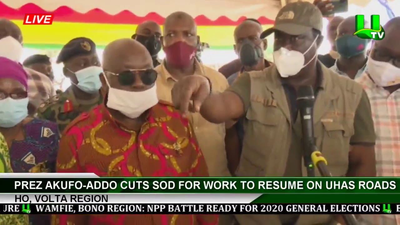 Ho, Volta Region : Prez Akufo-Addo Cuts Sod For Work To Resume On UHAS Roads
