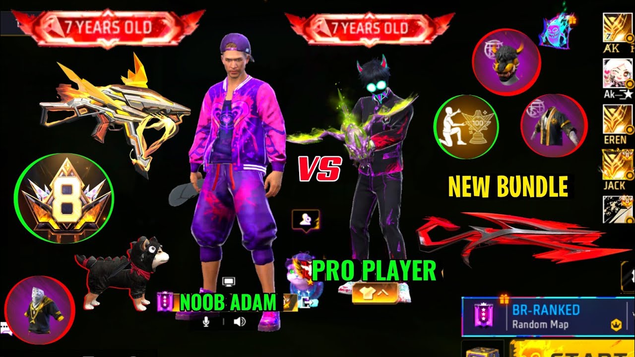 New 1 LEVEL vs 7 Year OLD 😱 Collection Versus Free Fire 🔥 कलुआ Noob ने दिखाया Power 😎 Y GAMING ⚡👿