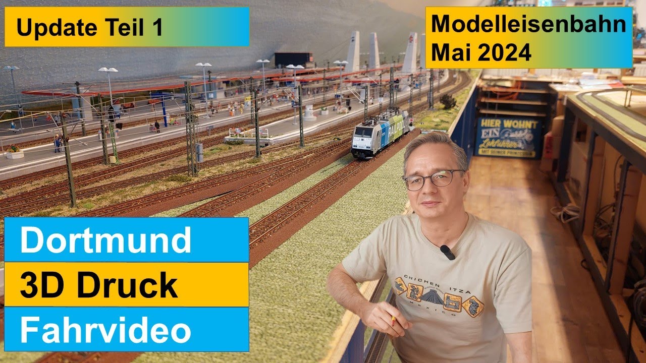Bau einer großen Märklin Modelleisenbahn H0 Mai 2024 - 3D Druck, Intermodellbau Dortmund, Fahrvideo