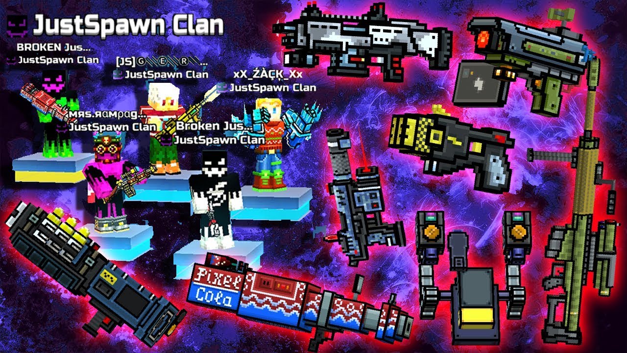 Pixel Gun 3D - NEW WEAPONS Gameplay / JustSpawn CLAN