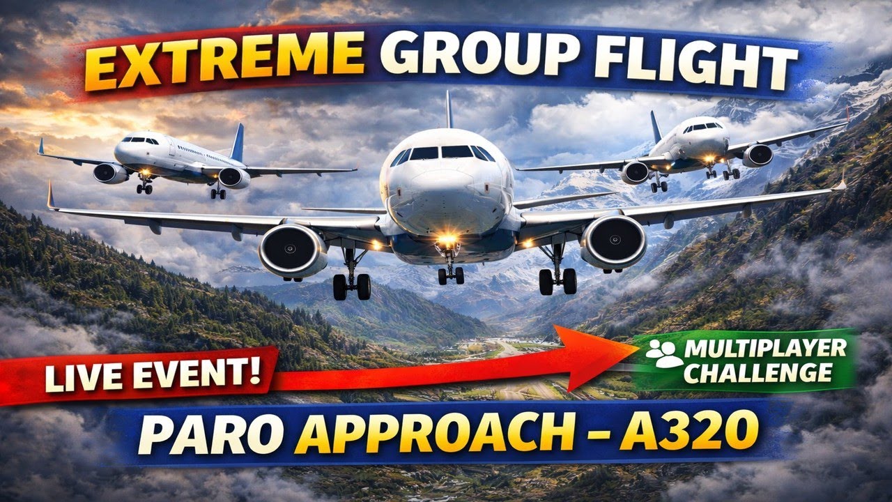 🔴 LIVE – EXTREME GROUP FLIGHT to PARO ✈️ Can We All Land This?! | A320 MSFS 2024