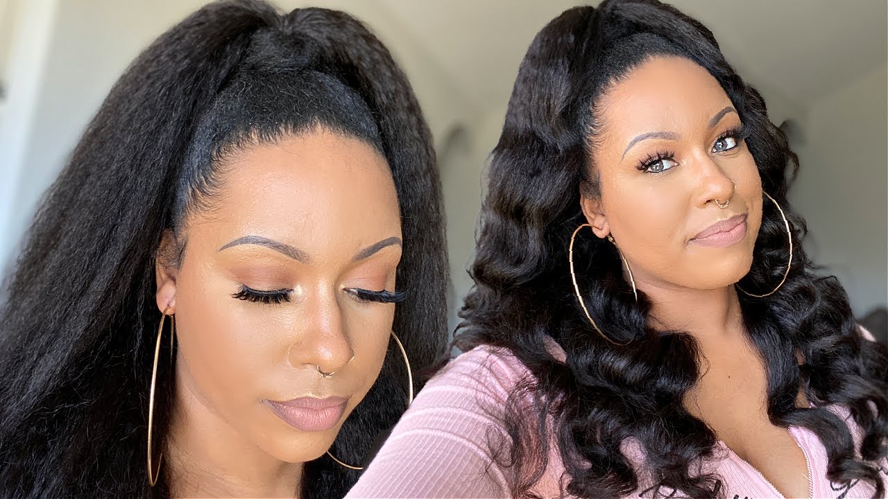 SUPER NATURAL OMG! Kinky Straight Human Hair Half Wig | With & Without Leave Out! | Ft. Nadula Hair
