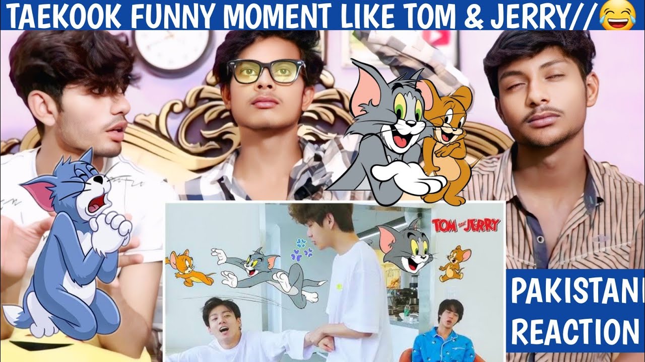 Bts V and Jungkook Tom and jerry bond video 😄 // very funny 😂 - Abaid Official - Pakistani Reaction