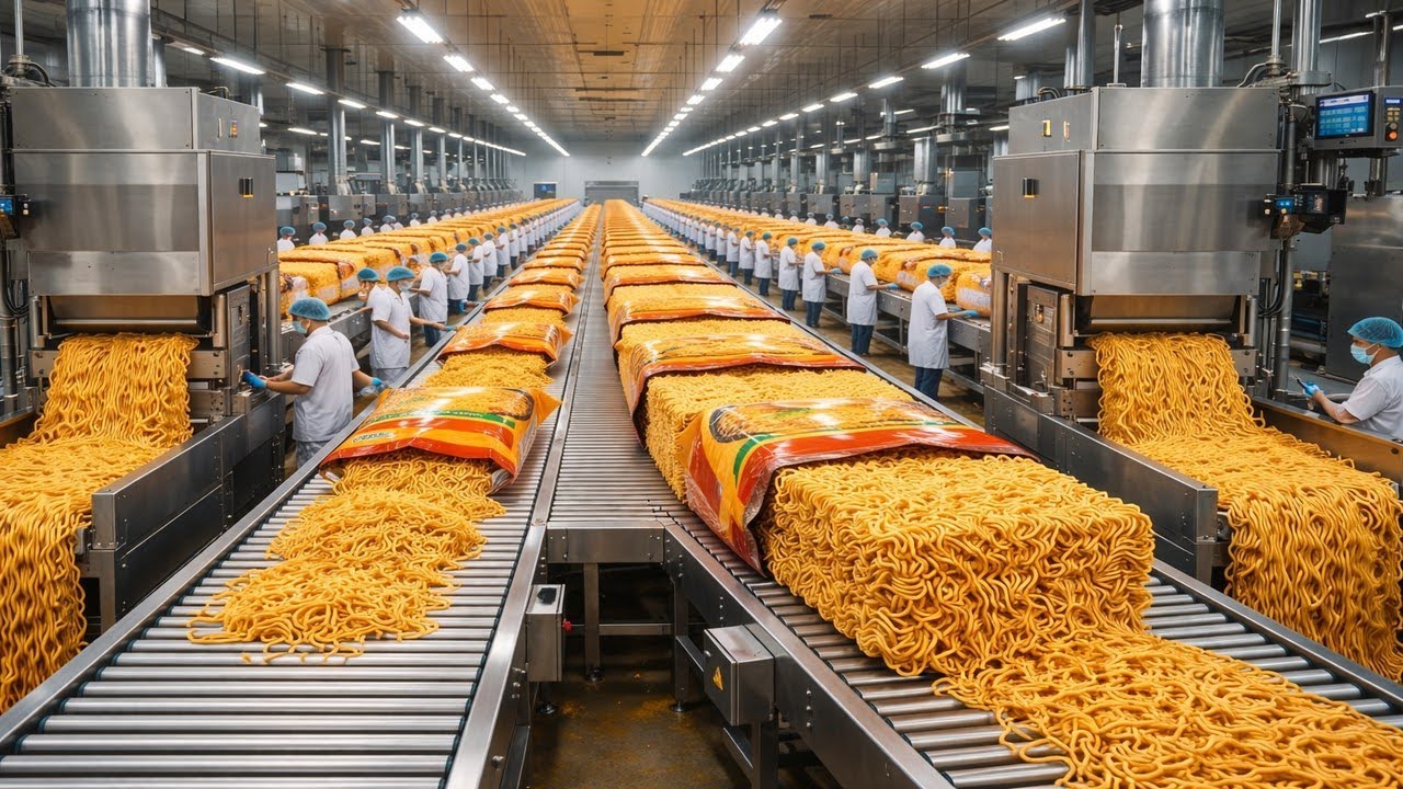 Inside a Mega Instant Noodles Factory | Mass Production Revealed