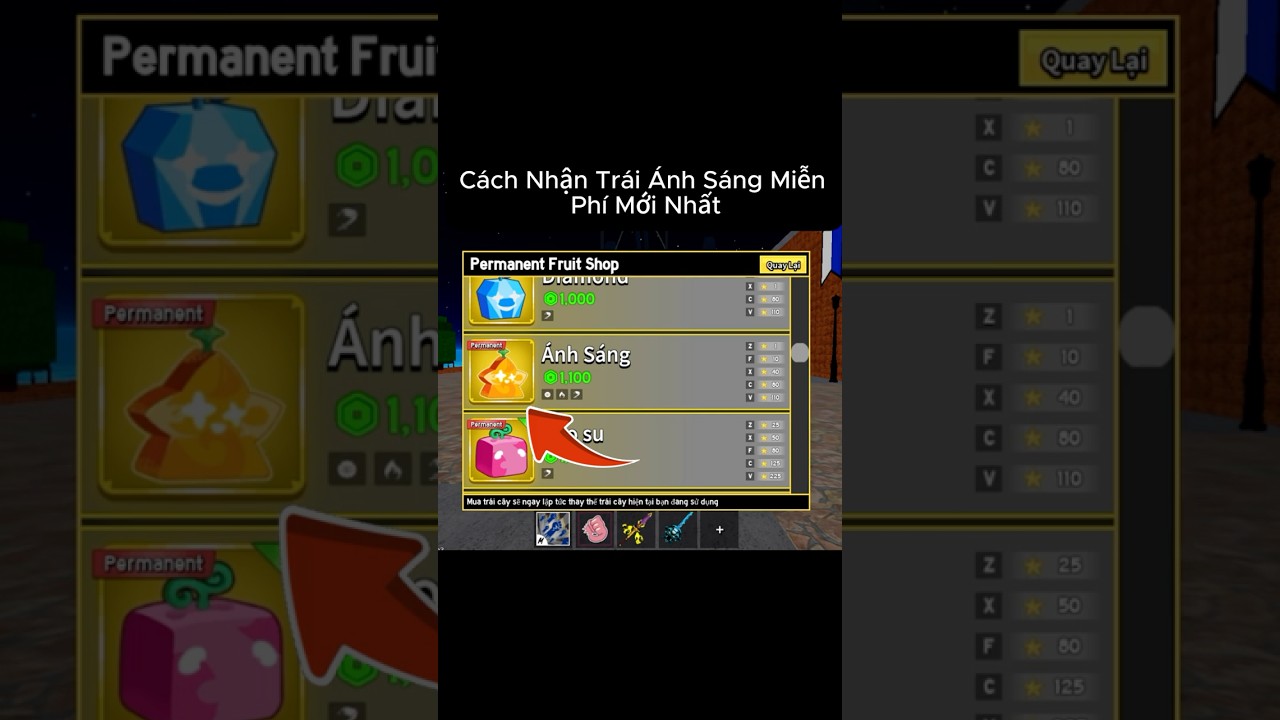 Cách Nhận Trái Ánh Sáng Miễn Phí Mới Nhất Trong Blox Fruits 