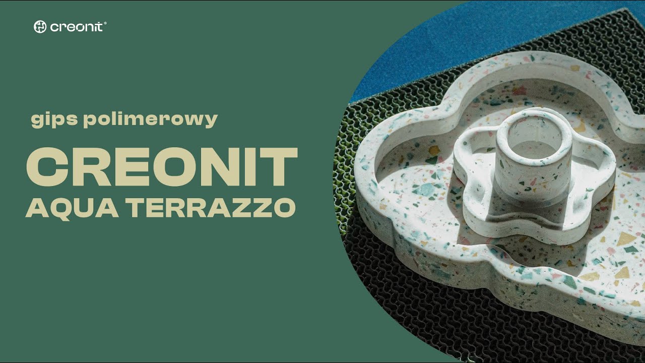 Gips Polimerowy  |  Creonit Aqua Terrazzo  |  Podkładka + świecznik