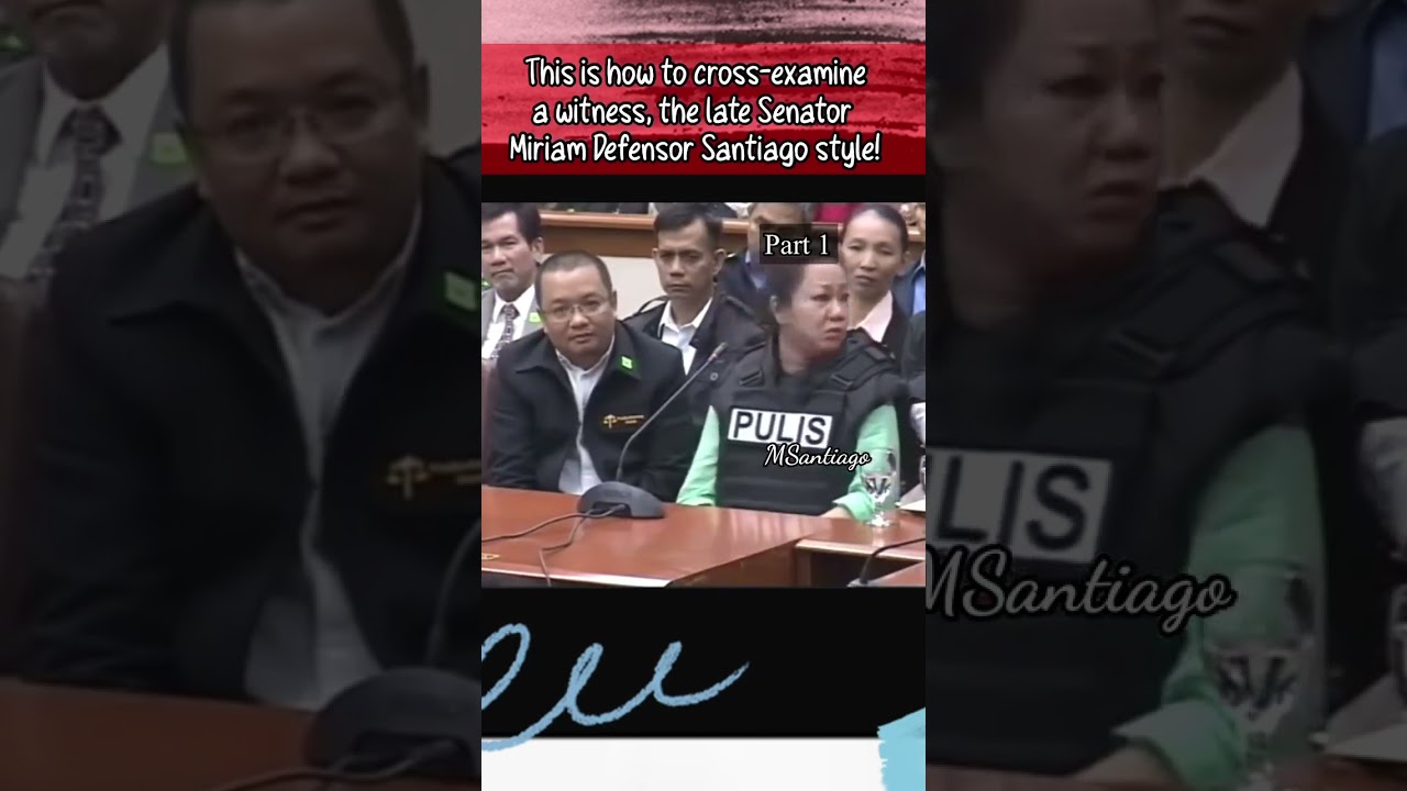 WITNESS CROSS-EXAMINATION WITH LATE SEN. MIRIAM DEFENSOR PART 1