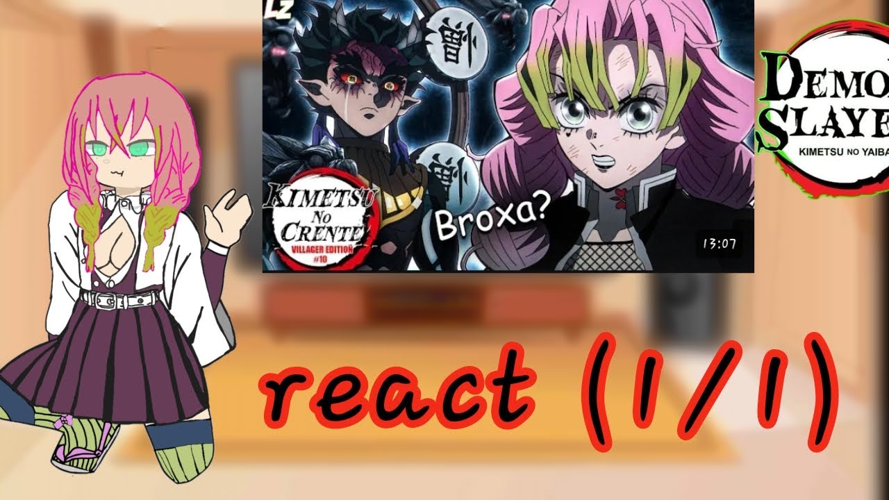 kimetsu no yaiba react a mitsuri e-grilo vs belzebu bruxa (1/1)gacha art