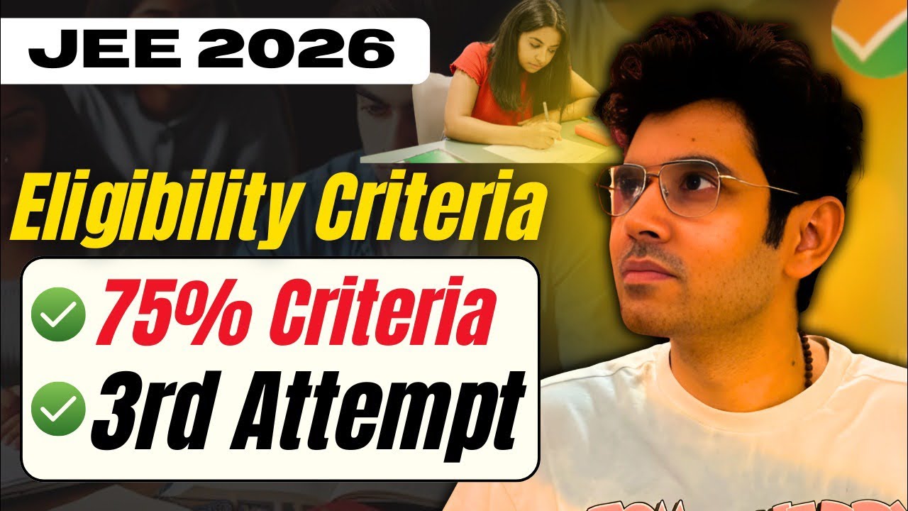 JEE 2026 - Eligibility Criteria- 3rd Attempt on Cards, 75% Criteria should be Removed🤞 #jee1