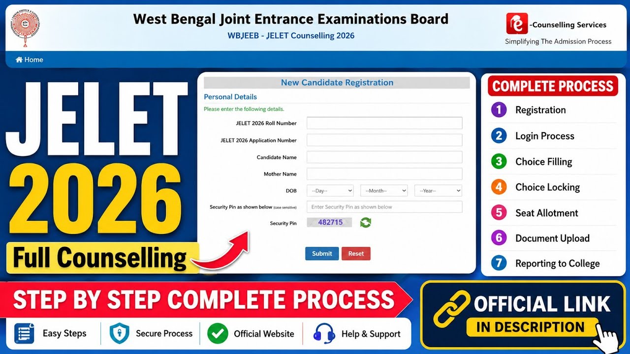 JELET Counselling 2026 | Full Step-by-Step Process | Registration to Seat Allotment 
