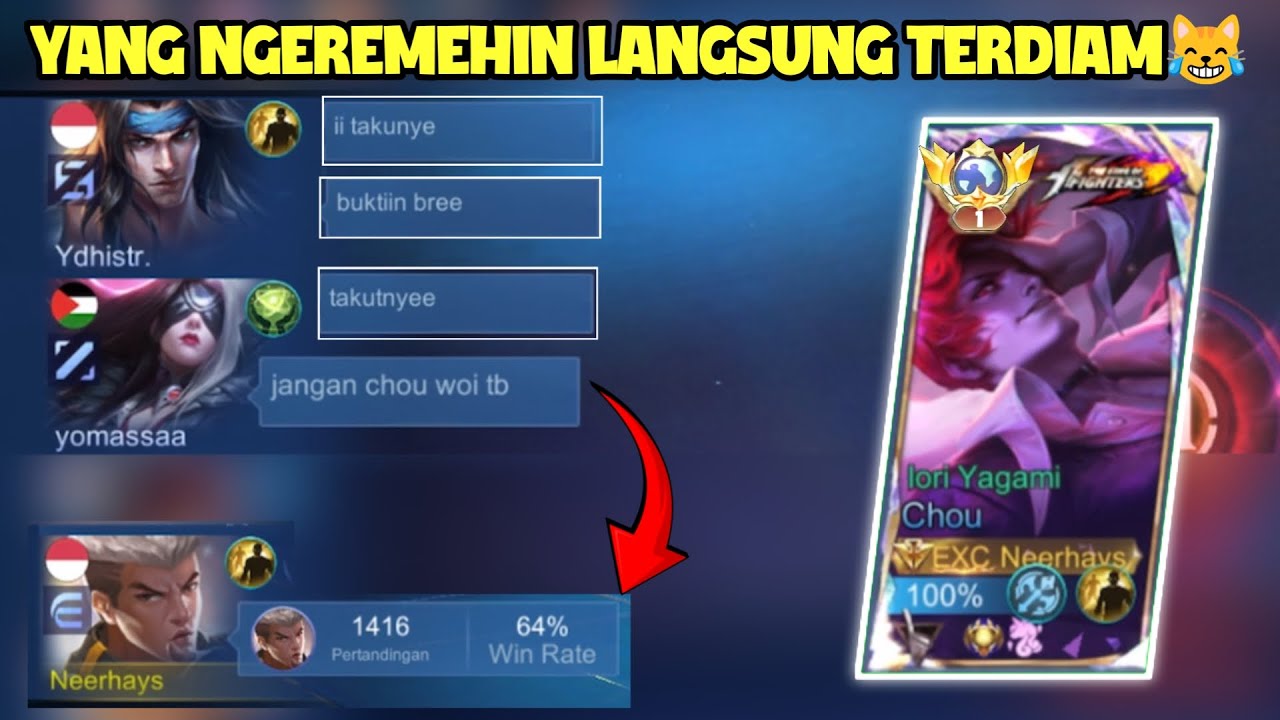 DIREMEHIN TIM SENDIRI KARNA PAKAI CHOU??!! GUA PAMER WINRATE MEREKA AUTO TERDIAM!!! - Mobile Legends