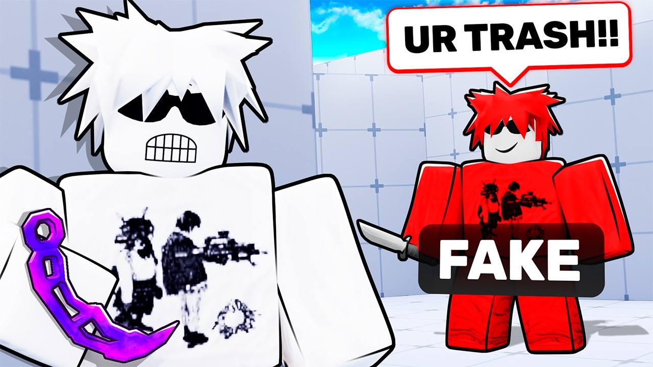 Разоблачение фейкового лучшего игрока в ножевой бой с настоящим... (Roblox Rivals)