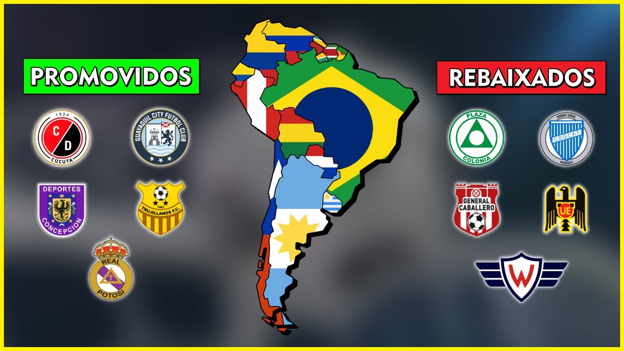 Os REBAIXADOS e PROMOVIDOS nas Ligas da América do Sul para 2026