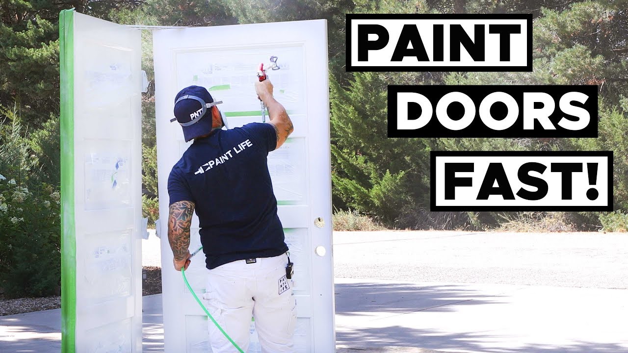 BEST Way To Paint Doors.  AIRLESS SPRAYING.