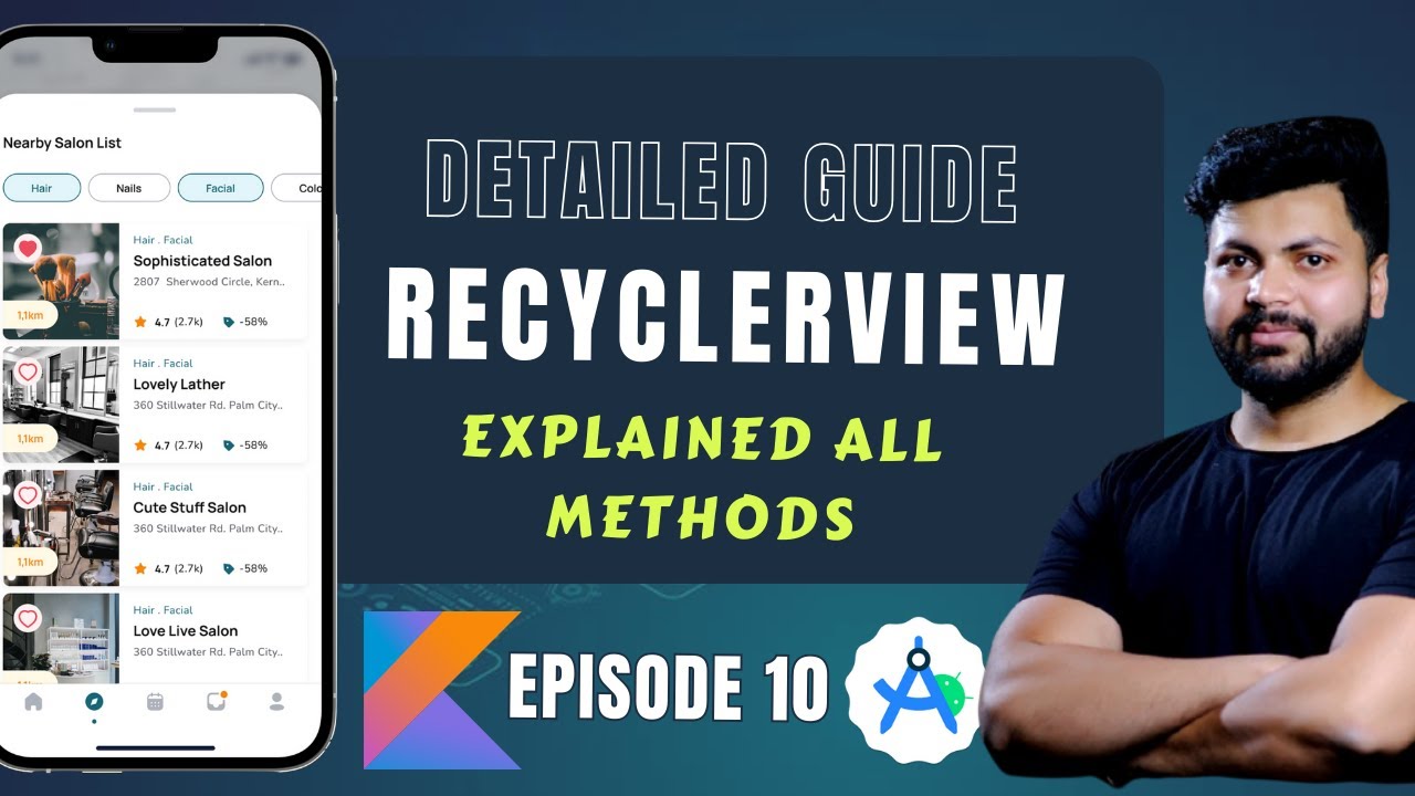 Master RecyclerView in android -kotlin | Detailed Explaination of all methods