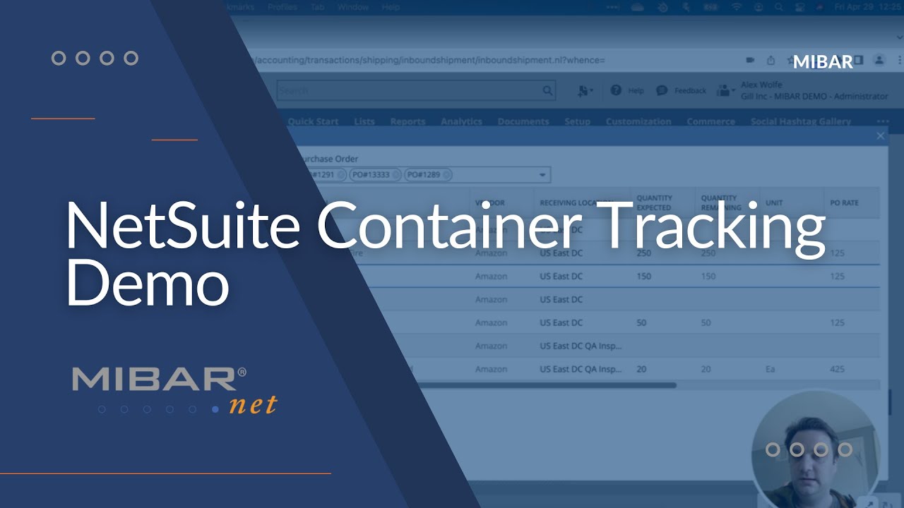 NetSuite Container Tracking Demo (Inbound Shipment Management)
