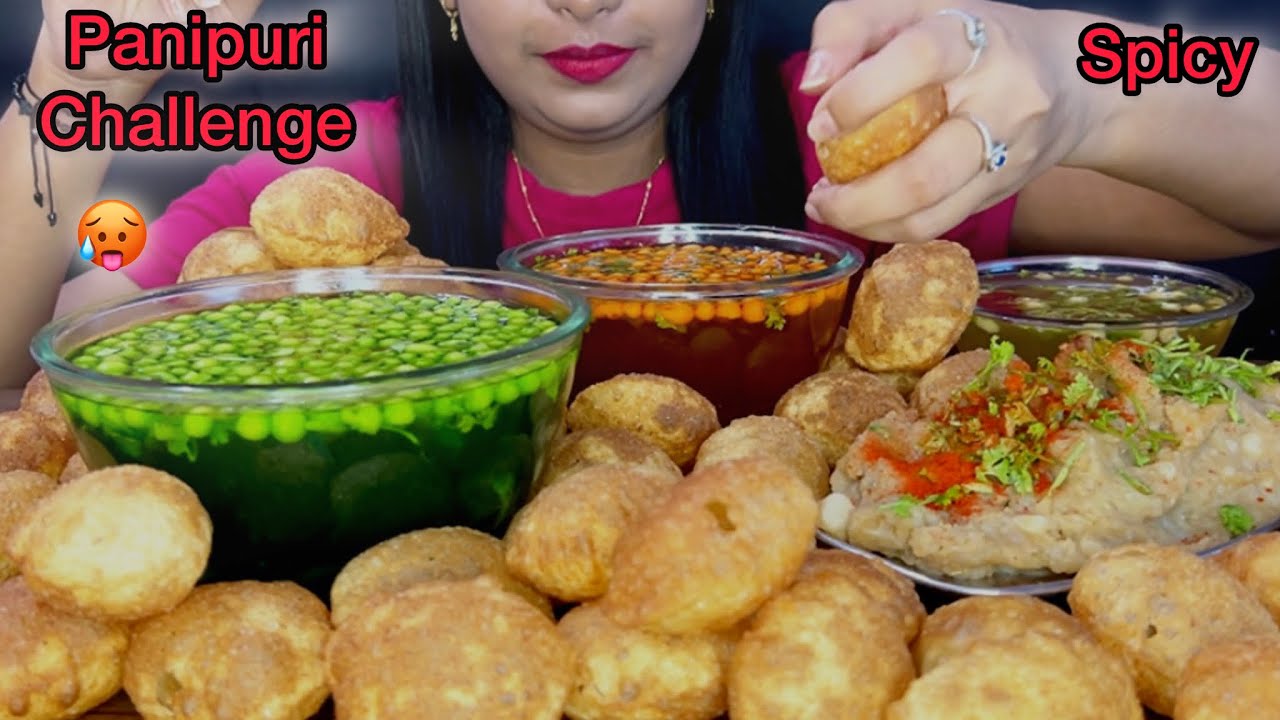 PANIPURI CHALLENGE WITH 3 DIFFERENT FLAVOUR PANI | EATING SPICY PANI PURI | PANIPURI CHALLENGE