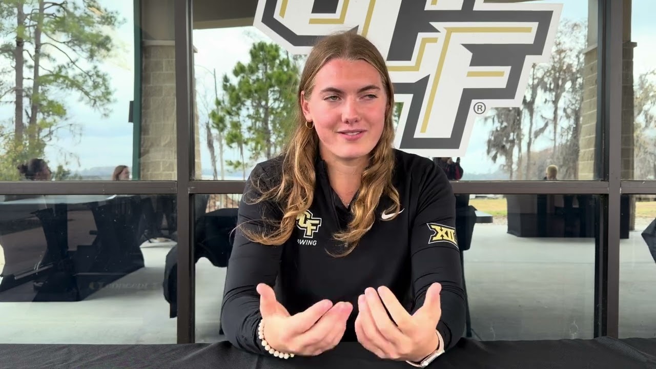 Гребчиха из UCF Джулия Шульц на Дне СМИ по гребле 2026 года.