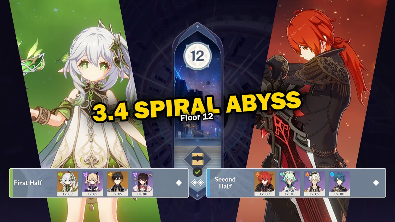 Nahida Quicken Team & Diluc Vape Team 3.4 Spiral Abyss Full Star Gameplay | Genshin Impact