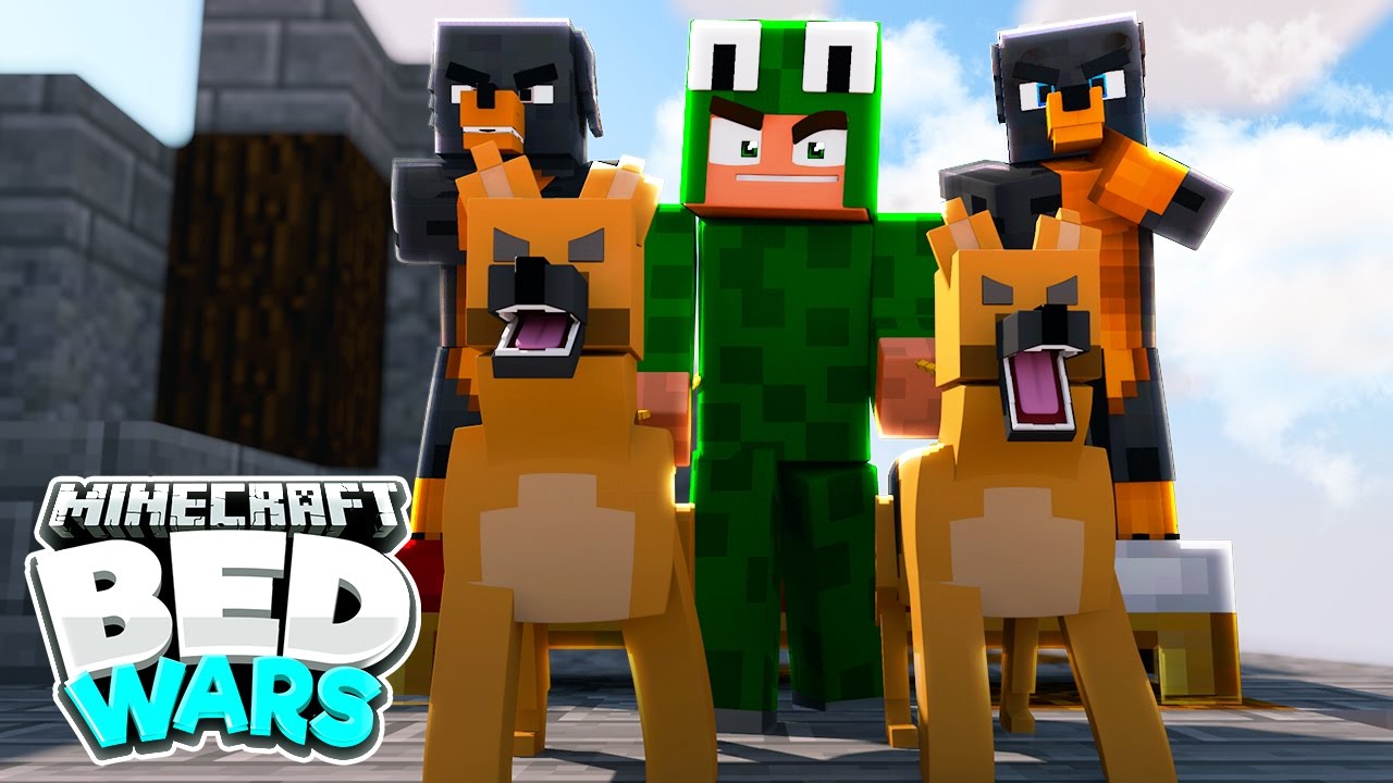 Minecraft Bed Wars - GUARD DOGS DEFEND THE BED!