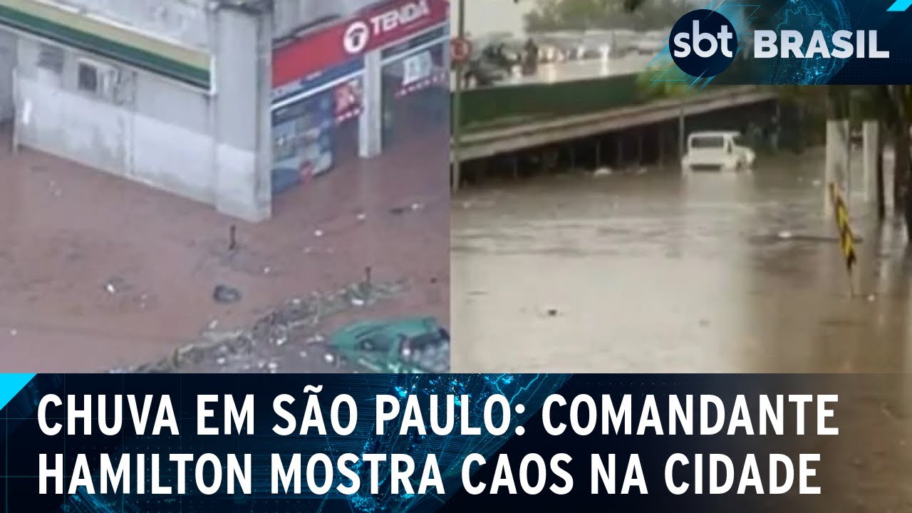 Tempestade causa alagamentos, falta de energia e caos no transporte em SP | SBT Brasil (24/01/25)
