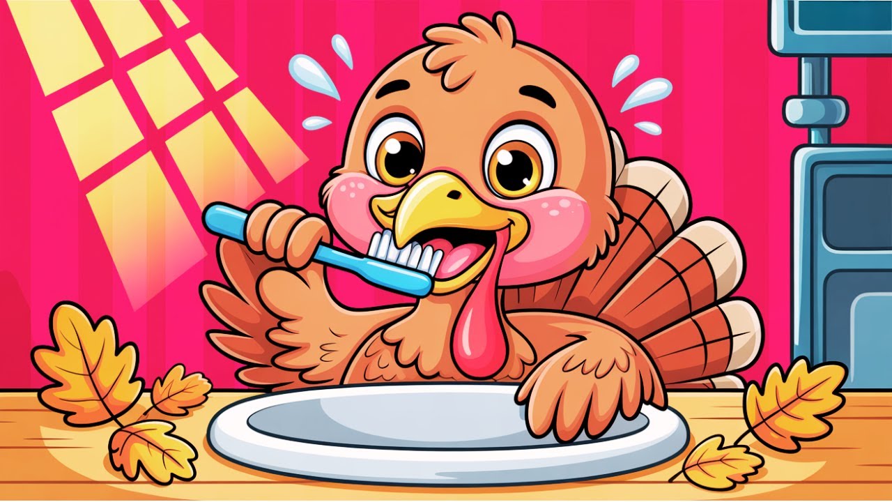 Brush Like A Turkey Thanksgiving Toothbrushing Song for Kids and Toddlers| Magic Toothbrush Timer