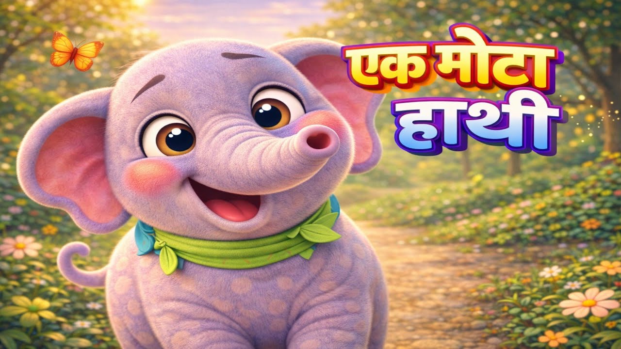 एक मोटा हाथी 🐘 | Funny Elephant Poem in Hindi | Kids Rhyme Animation | Rhymes Circle