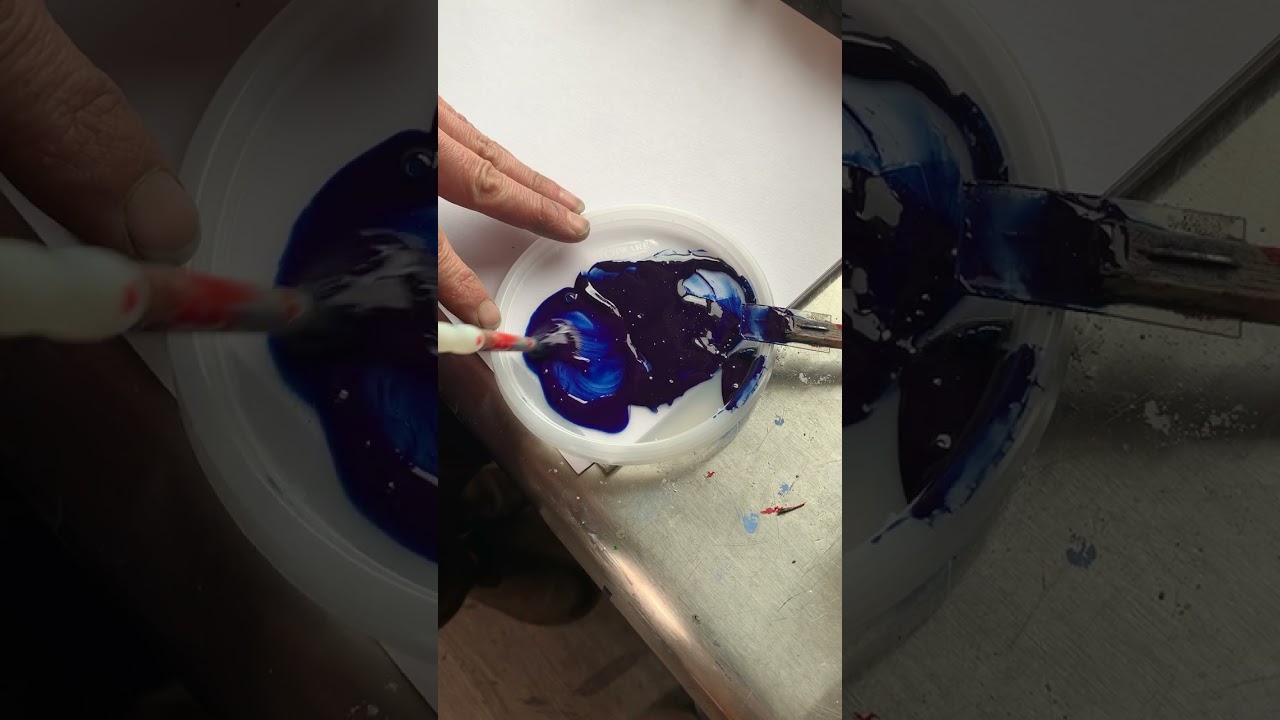 Making watercolor and gouache with Indanthrone Blue Red PB60 dispersion and Aquazol