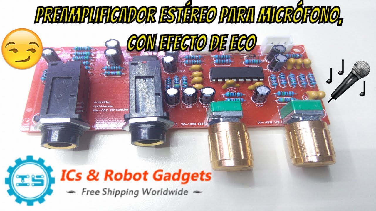 🎤 Preamplificador estéreo para micrófono, con efecto de eco, de la mano de ICStation