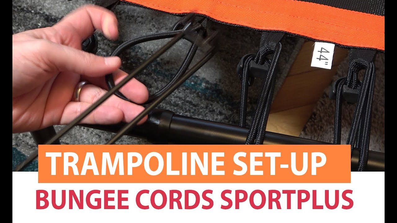 Sportplus Fitness Trampoline Bungee cord Set-up with Spanning Tool