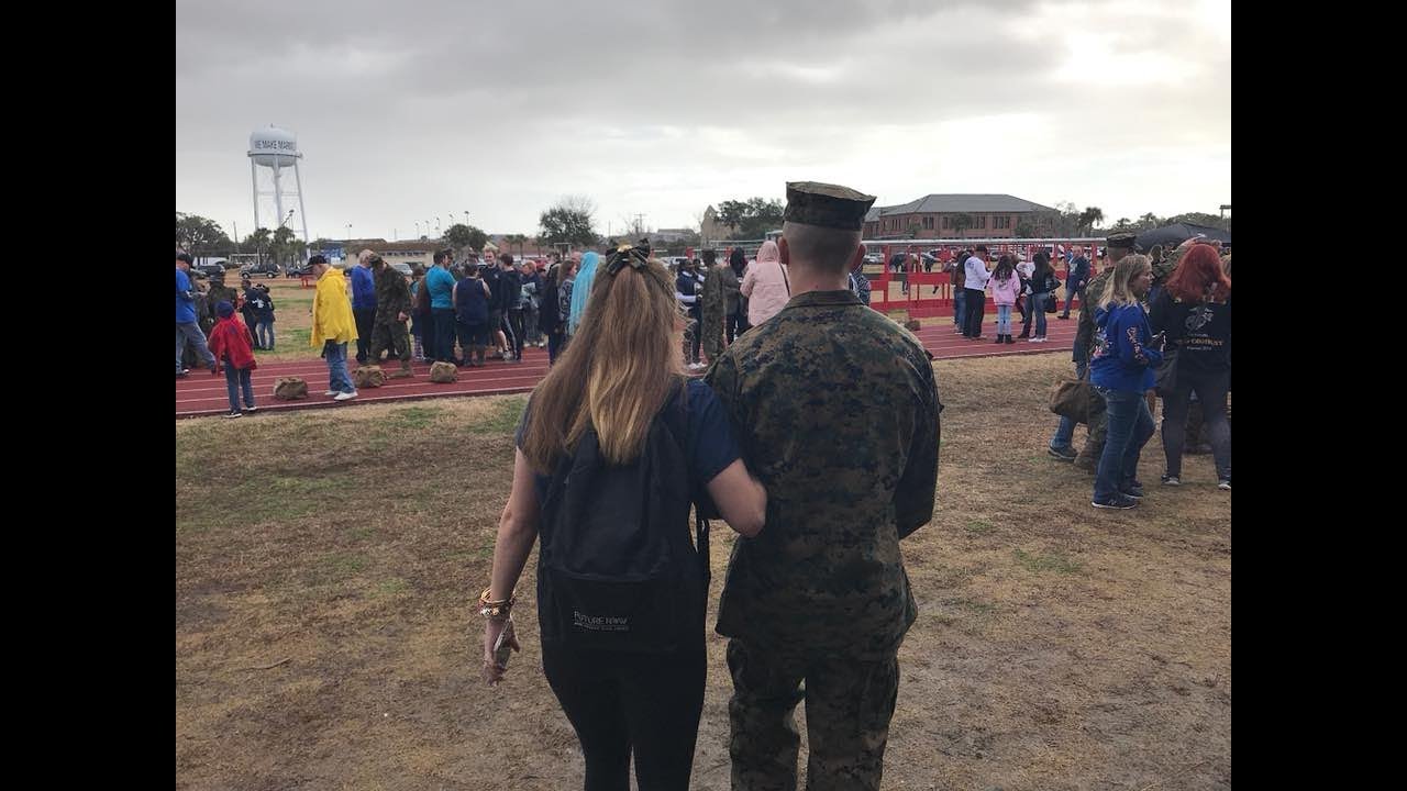 GIRLFRIEND SURPRISES MARINE BOYFRIEND