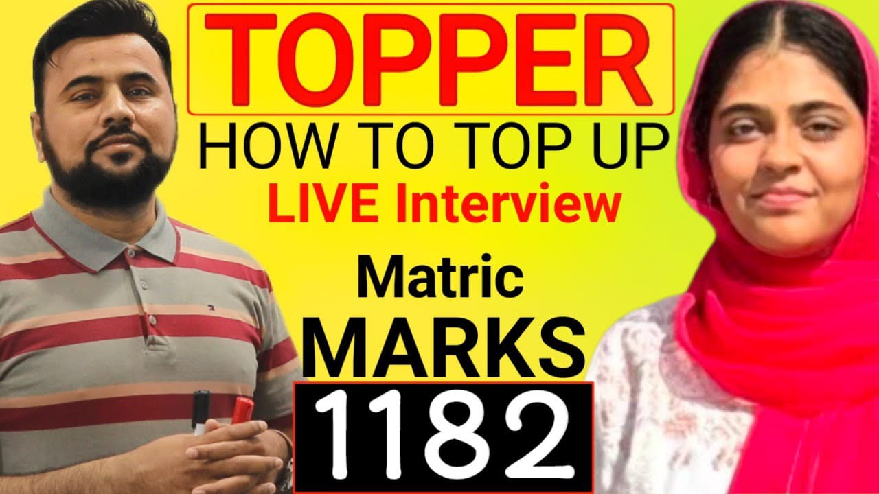 Topper student interview🔥 how to top up | Punjab board matric topper | live interview