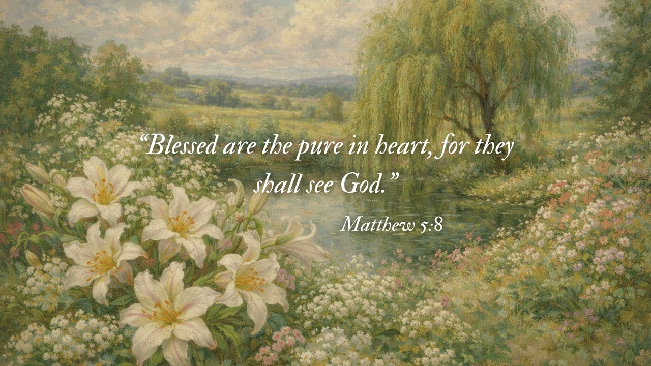 Spring Garden Scripture Ambience 🍃 Matthew 5:8 | Peaceful Classical Music for Study, Prayer & Sleep