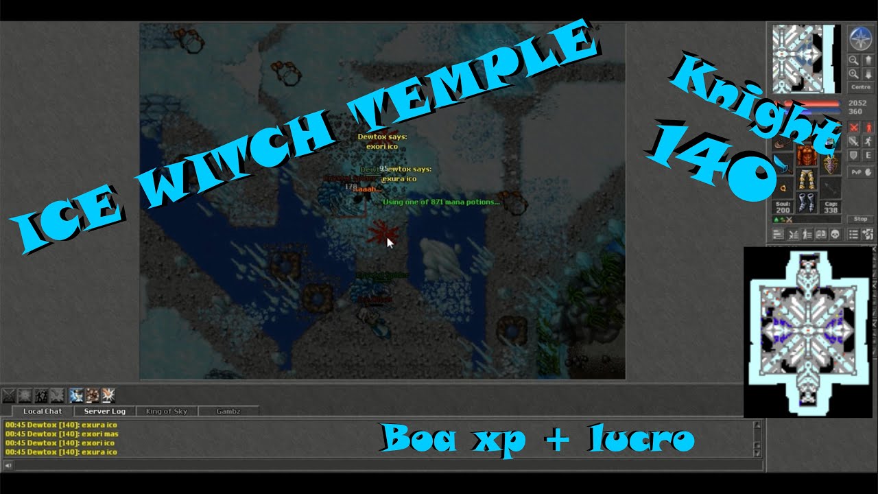 Tibia - Knight 140 Ice Witch Temple - Nice hunt.