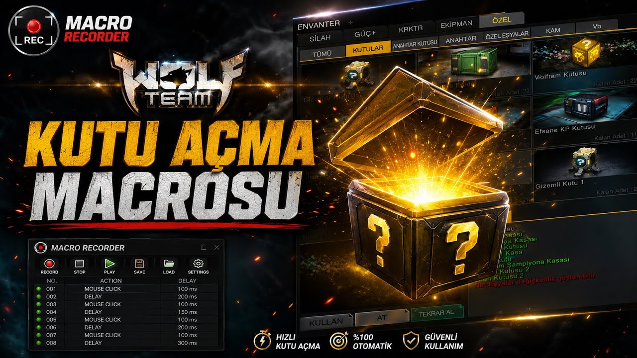 WOLFTEAM KUTU AÇMA MACROSU NEDİR NASIL KULLANILIR ? 🤔 #wolfteam #kutuaçma #botu
