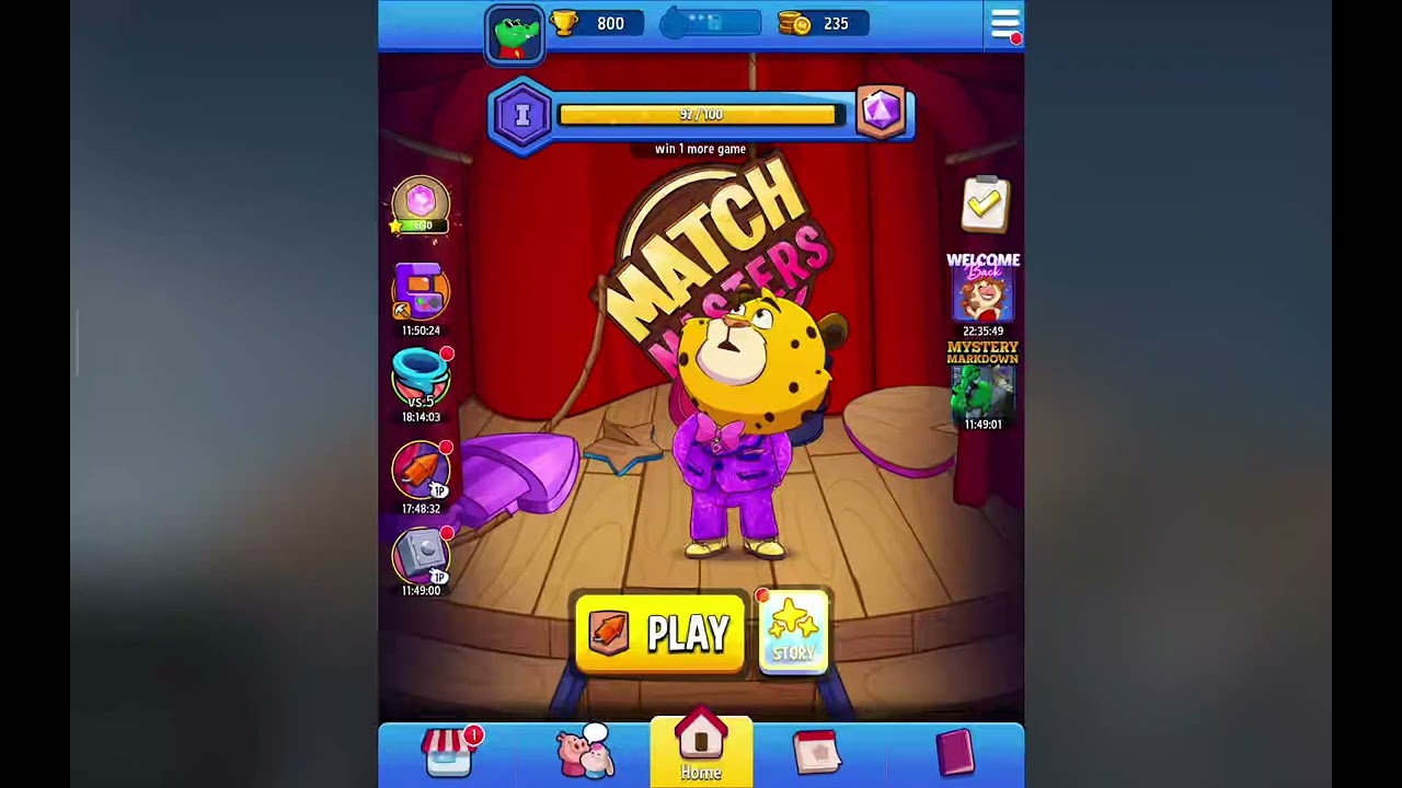 MATCH MASTERS,BUT THE VIDEO ENDS WHEN I LOSE