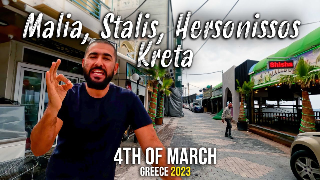 Hersonissos Crete, with added info, driving through Malia, Stalis and Hersonissos, Greece 2023