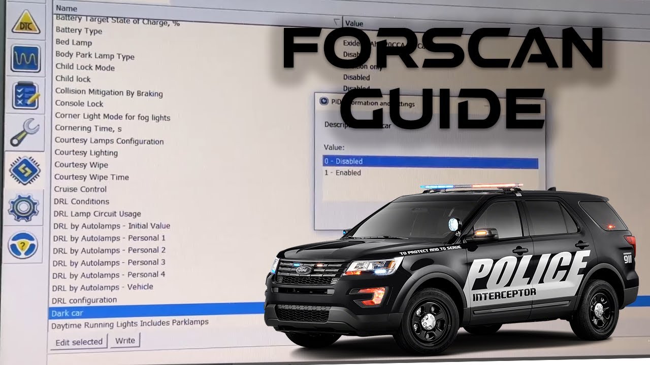 Intro Guide to Using Forscan on a Ford Police Interceptor Utility (Dark Car, Remote Start, and more)
