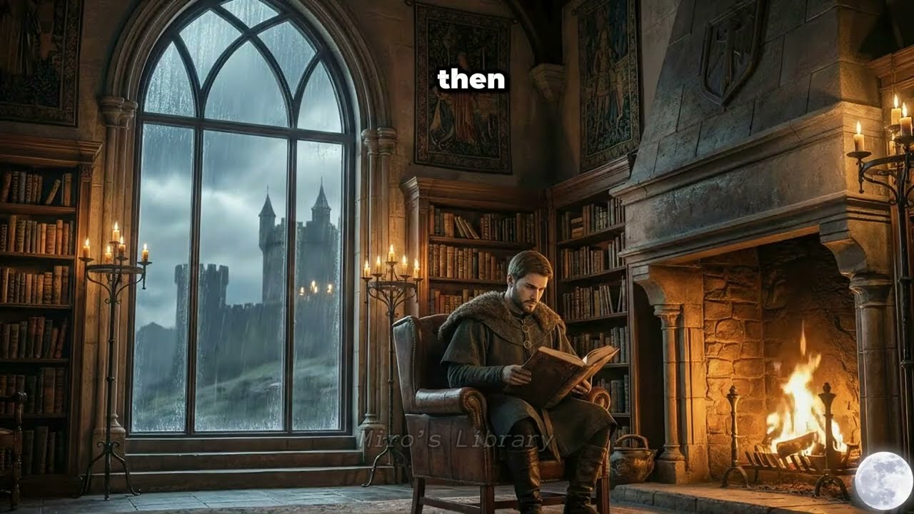 The Raven - Edgar Allan Poe |  Dark Academia Ambience (Rain & Fireplace)