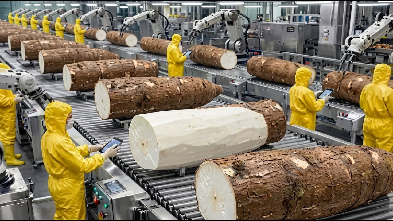 Inside the Factory How Giant Cassava Becomes Starch Full Process