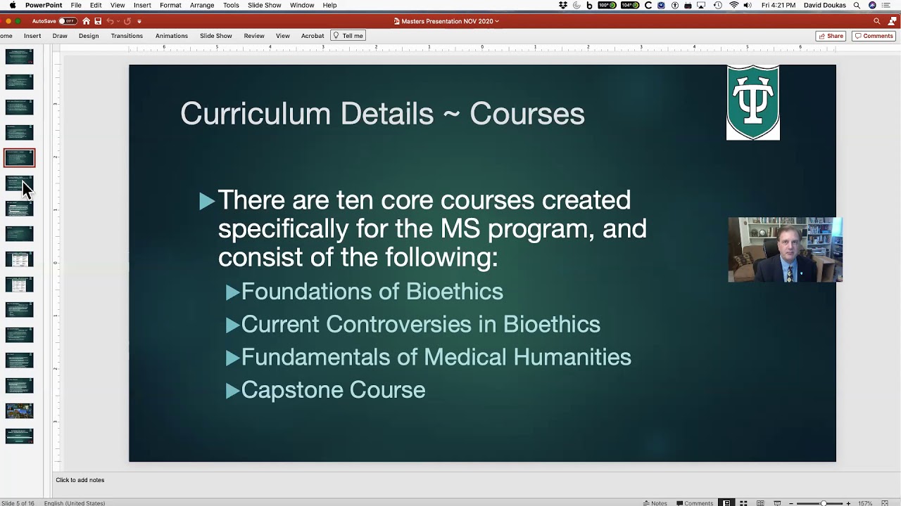 Tulane University - MS in Bioethics and Medical Humanities: Program Overview