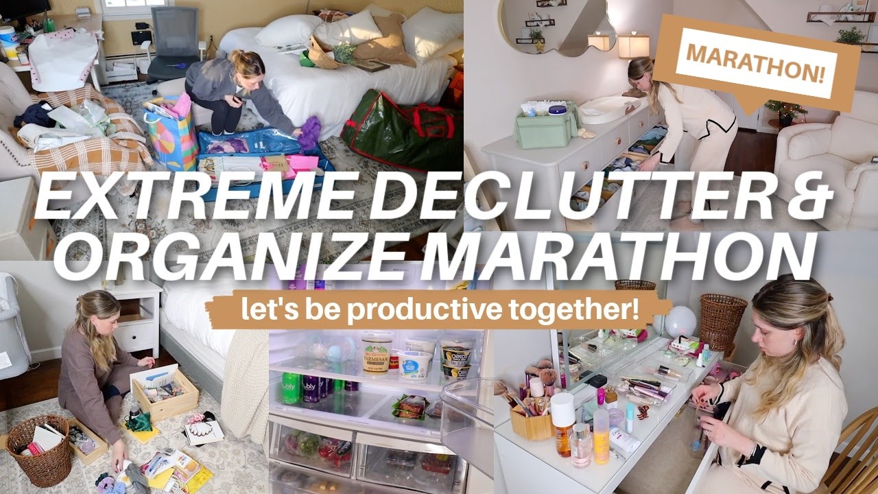 EXTREME DECLUTTER & ORGANIZE WITH ME MARATHON | declutter & organize my home with me! mom motivation