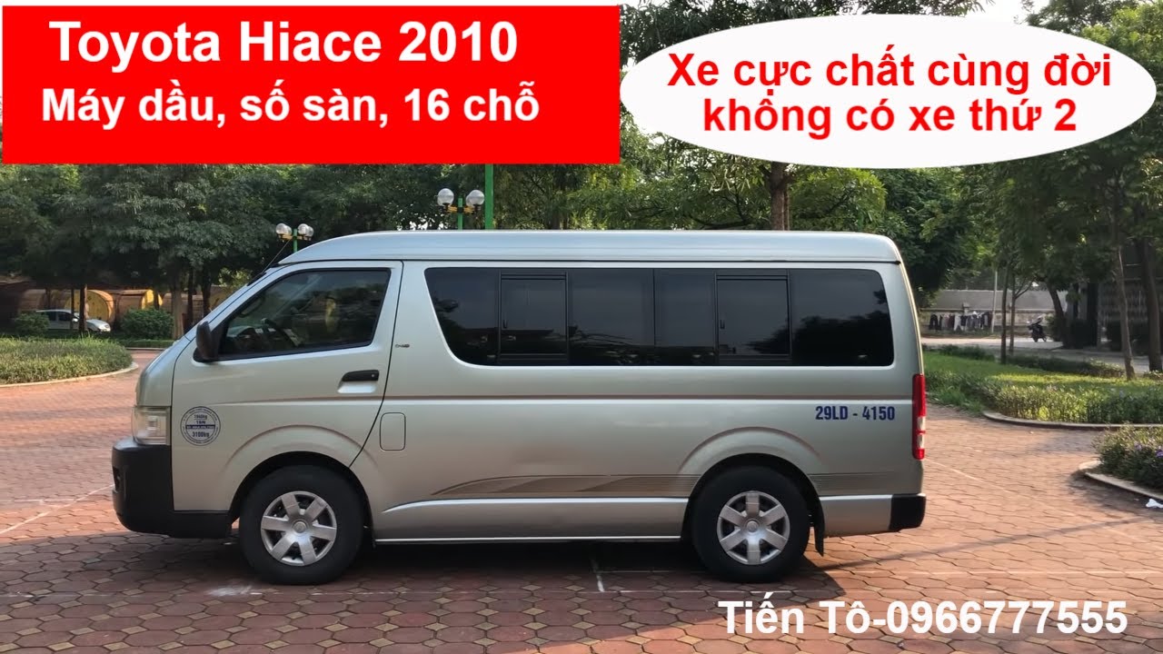 ( Cá mập ) Toyota Hiace 16 chỗ máy dầu, số sàn sản xuất 2010, xe doanh nghiệp FDI sử dụng.