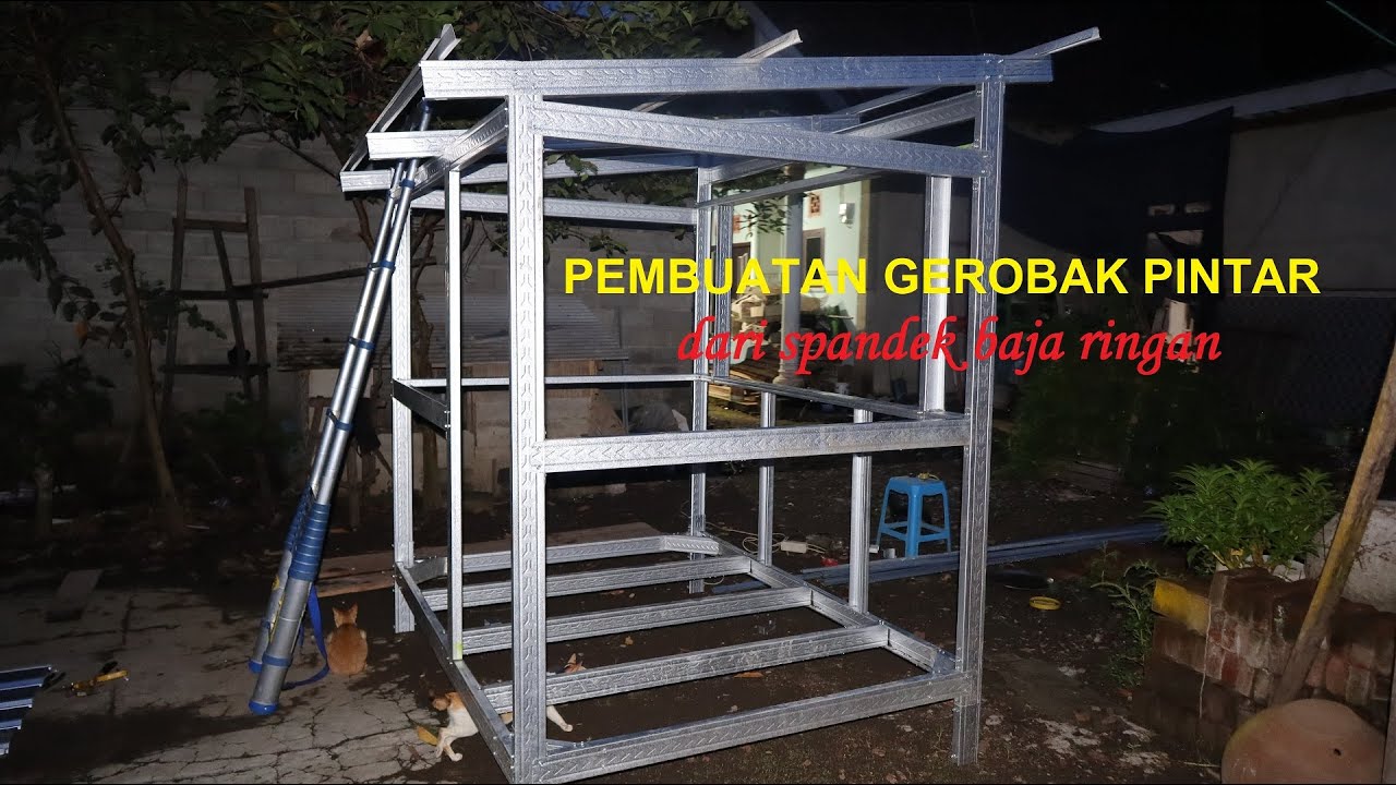 Pembuatan Rangka Gerobak Pintar Dari Spandek baja ringan Untuk Lapak jualan